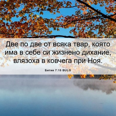 Picture 06 - Битие 7:15 BULG - Две по две от всяка твар, - Bible Verse Picture