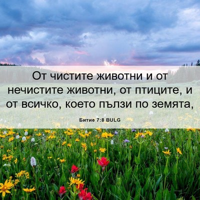 Picture 06 - Битие 7:8 BULG - От чистите животни и от - Bible Verse Picture