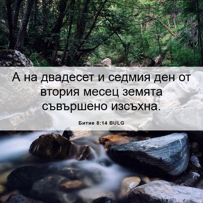 Picture 06 - Битие 8:14 BULG - А на двадесет и седмия ден - Bible Verse Picture
