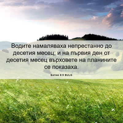 Picture 06 - Битие 8:5 BULG - Водите намаляваха - Bible Verse Picture