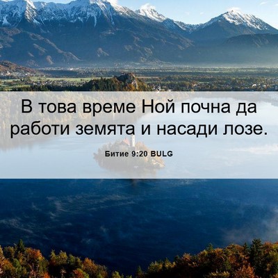 Picture 06 - Битие 9:20 BULG - В това време Ной почна да - Bible Verse Picture