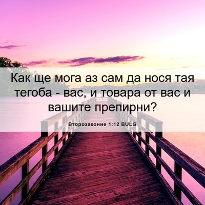 Picture 06 - Второзаконие 1:12 BULG - Как ще мога аз сам да нося - Bible Verse Picture
