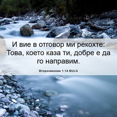 Picture 06 - Второзаконие 1:14 BULG - И вие в отговор ми рекохте: - Bible Verse Picture