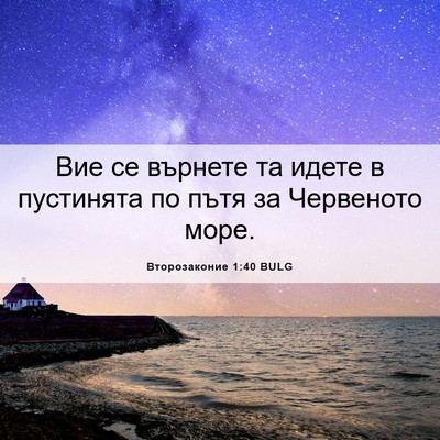 Picture 06 - Второзаконие 1:40 BULG - Вие се върнете та идете в - Bible Verse Picture