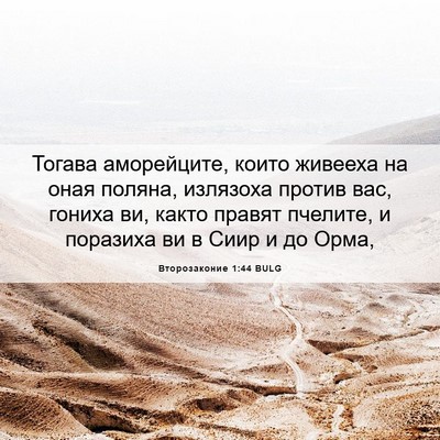 Picture 06 - Второзаконие 1:44 BULG - Тогава аморейците, които - Bible Verse Picture