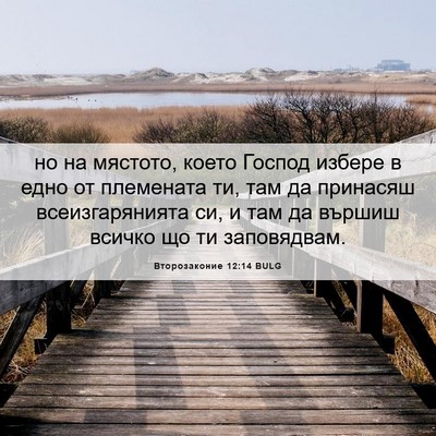 Picture 06 - Второзаконие 12:14 BULG - но на мястото, което Господ - Bible Verse Picture