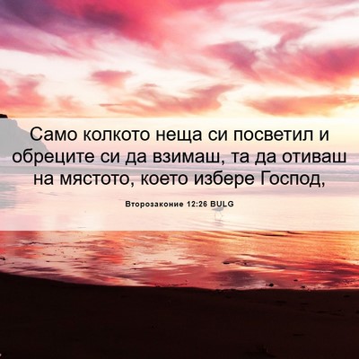 Picture 06 - Второзаконие 12:26 BULG - Само колкото неща си - Bible Verse Picture