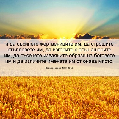 Picture 06 - Второзаконие 12:3 BULG - и да съсипете жертвениците - Bible Verse Picture