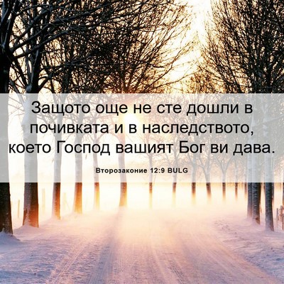 Picture 06 - Второзаконие 12:9 BULG - Защото още не сте дошли в - Bible Verse Picture