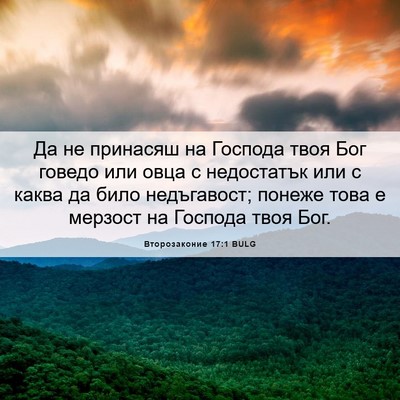 Picture 06 - Второзаконие 17:1 BULG - Да не принасяш на Господа - Bible Verse Picture