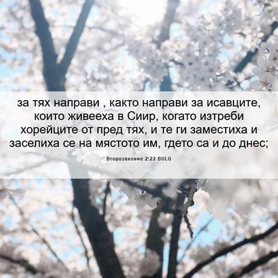 Picture 06 - Второзаконие 2:22 BULG - за тях направи , както - Bible Verse Picture
