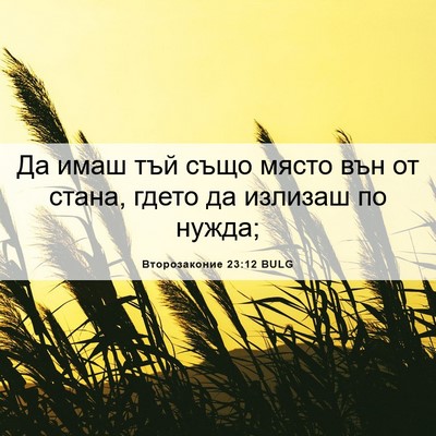 Picture 06 - Второзаконие 23:12 BULG - Да имаш тъй също място вън - Bible Verse Picture