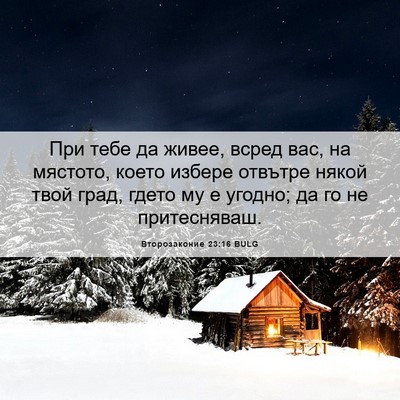 Picture 06 - Второзаконие 23:16 BULG - При тебе да живее, всред - Bible Verse Picture