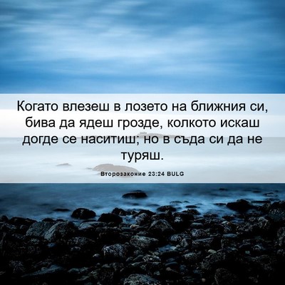 Picture 06 - Второзаконие 23:24 BULG - Когато влезеш в лозето на - Bible Verse Picture