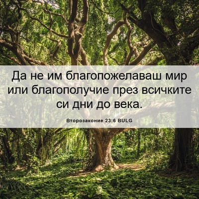 Picture 06 - Второзаконие 23:6 BULG - Да не им благопожелаваш - Bible Verse Picture