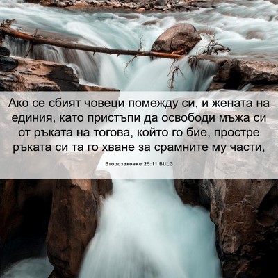 Picture 06 - Второзаконие 25:11 BULG - Ако се сбият човеци - Bible Verse Picture