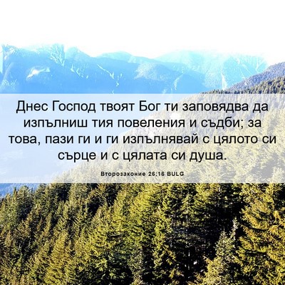 Picture 06 - Второзаконие 26:16 BULG - Днес Господ твоят Бог ти - Bible Verse Picture