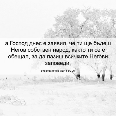Picture 06 - Второзаконие 26:18 BULG - а Господ днес е заявил, че - Bible Verse Picture