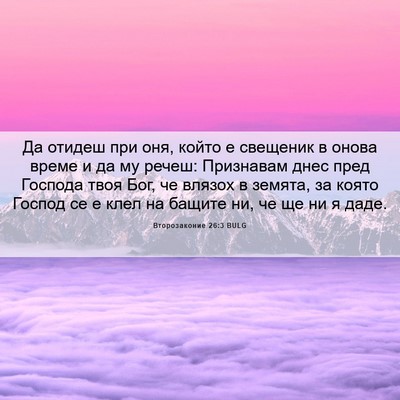 Picture 06 - Второзаконие 26:3 BULG - Да отидеш при оня, който е - Bible Verse Picture