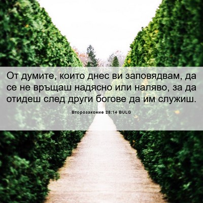 Picture 06 - Второзаконие 28:14 BULG - От думите, които днес ви - Bible Verse Picture