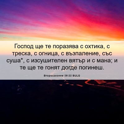 Picture 06 - Второзаконие 28:22 BULG - Господ ще те поразява с - Bible Verse Picture