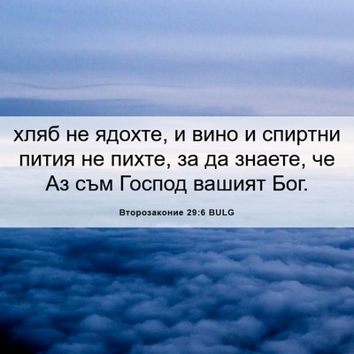 Picture 06 - Второзаконие 29:6 BULG - хляб не ядохте, и вино и - Bible Verse Picture