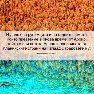 Picture 06 - Второзаконие 3:12 BULG - И дадох на рувимците и на - Bible Verse Picture