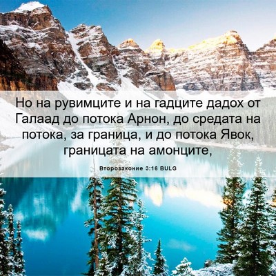 Picture 06 - Второзаконие 3:16 BULG - Но на рувимците и на - Bible Verse Picture