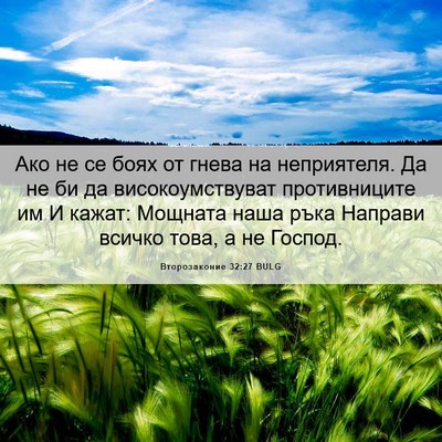 Picture 06 - Второзаконие 32:27 BULG - Ако не се боях от гнева на - Bible Verse Picture