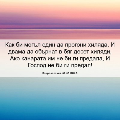 Picture 06 - Второзаконие 32:30 BULG - Как би могъл един да - Bible Verse Picture