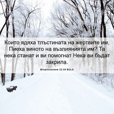 Picture 06 - Второзаконие 32:38 BULG - Които ядяха тлъстината на - Bible Verse Picture