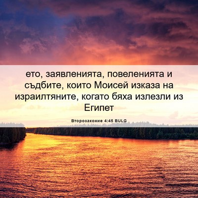 Picture 06 - Второзаконие 4:45 BULG - ето, заявленията, - Bible Verse Picture
