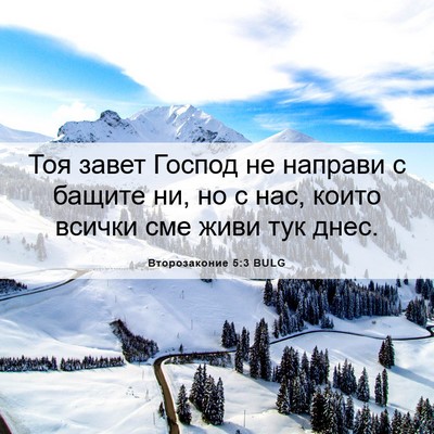 Picture 06 - Второзаконие 5:3 BULG - Тоя завет Господ не - Bible Verse Picture