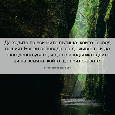 Picture 06 - Второзаконие 5:33 BULG - Да ходите по всичките - Bible Verse Picture