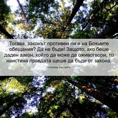 Picture 06 - Галатяни 3:21 BULG - Тогава, законът противен - Bible Verse Picture