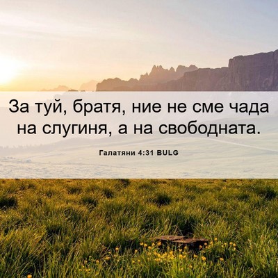 Picture 06 - Галатяни 4:31 BULG - За туй, братя, ние не сме - Bible Verse Picture
