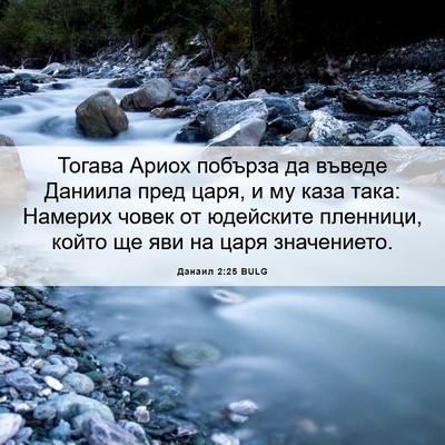 Picture 06 - Данаил 2:25 BULG - Тогава Ариох побърза да - Bible Verse Picture