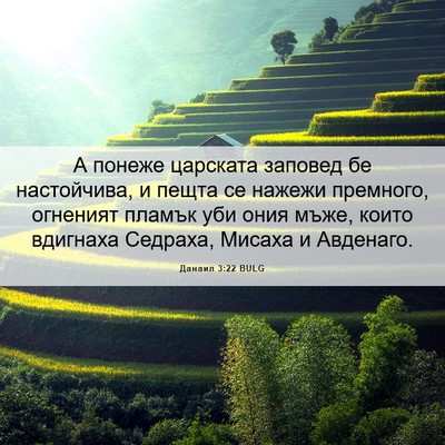 Picture 06 - Данаил 3:22 BULG - А понеже царската заповед - Bible Verse Picture