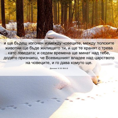 Picture 06 - Данаил 4:32 BULG - и ще бъдеш изгонен измежду - Bible Verse Picture