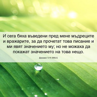 Picture 06 - Данаил 5:15 BULG - И сега бяха въведени пред - Bible Verse Picture