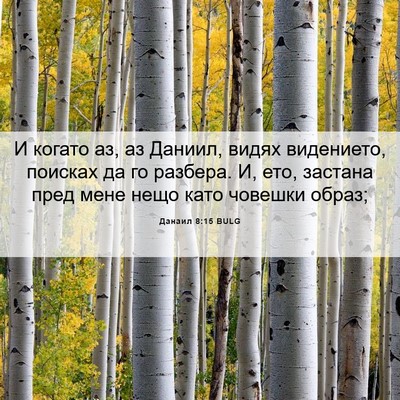 Picture 06 - Данаил 8:15 BULG - И когато аз, аз Даниил, - Bible Verse Picture