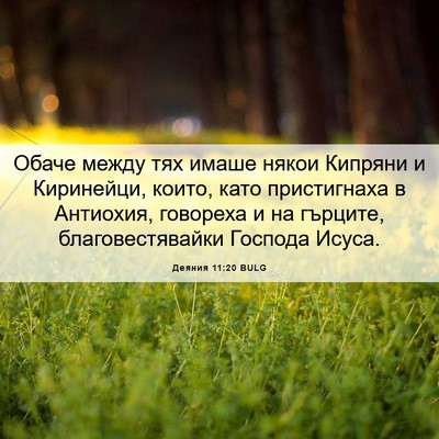 Picture 06 - Деяния 11:20 BULG - Обаче между тях имаше - Bible Verse Picture