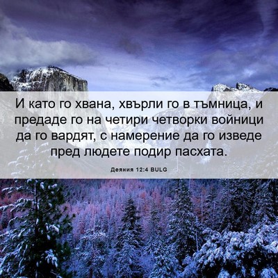 Picture 06 - Деяния 12:4 BULG - И като го хвана, хвърли го в - Bible Verse Picture