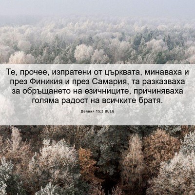 Picture 06 - Деяния 15:3 BULG - Те, прочее, изпратени от - Bible Verse Picture
