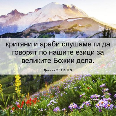 Picture 06 - Деяния 2:11 BULG - критяни и араби слушаме ги - Bible Verse Picture