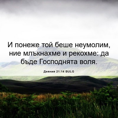 Picture 06 - Деяния 21:14 BULG - И понеже той беше неумолим, - Bible Verse Picture