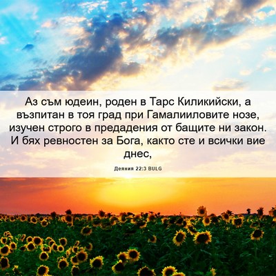 Picture 06 - Деяния 22:3 BULG - Аз съм юдеин, роден в Тарс - Bible Verse Picture