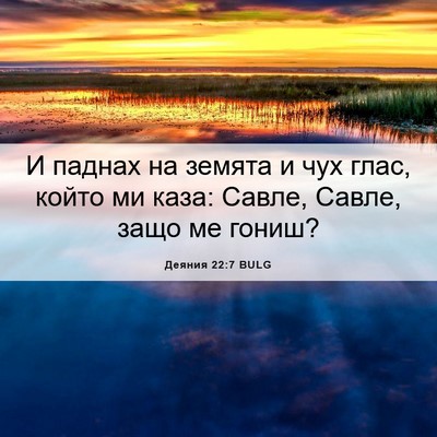 Picture 06 - Деяния 22:7 BULG - И паднах на земята и чух - Bible Verse Picture