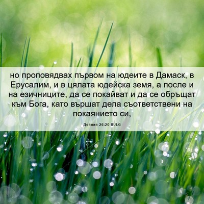 Picture 06 - Деяния 26:20 BULG - но проповядвах първом на - Bible Verse Picture