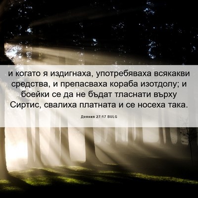 Picture 06 - Деяния 27:17 BULG - и когато я издигнаха, - Bible Verse Picture